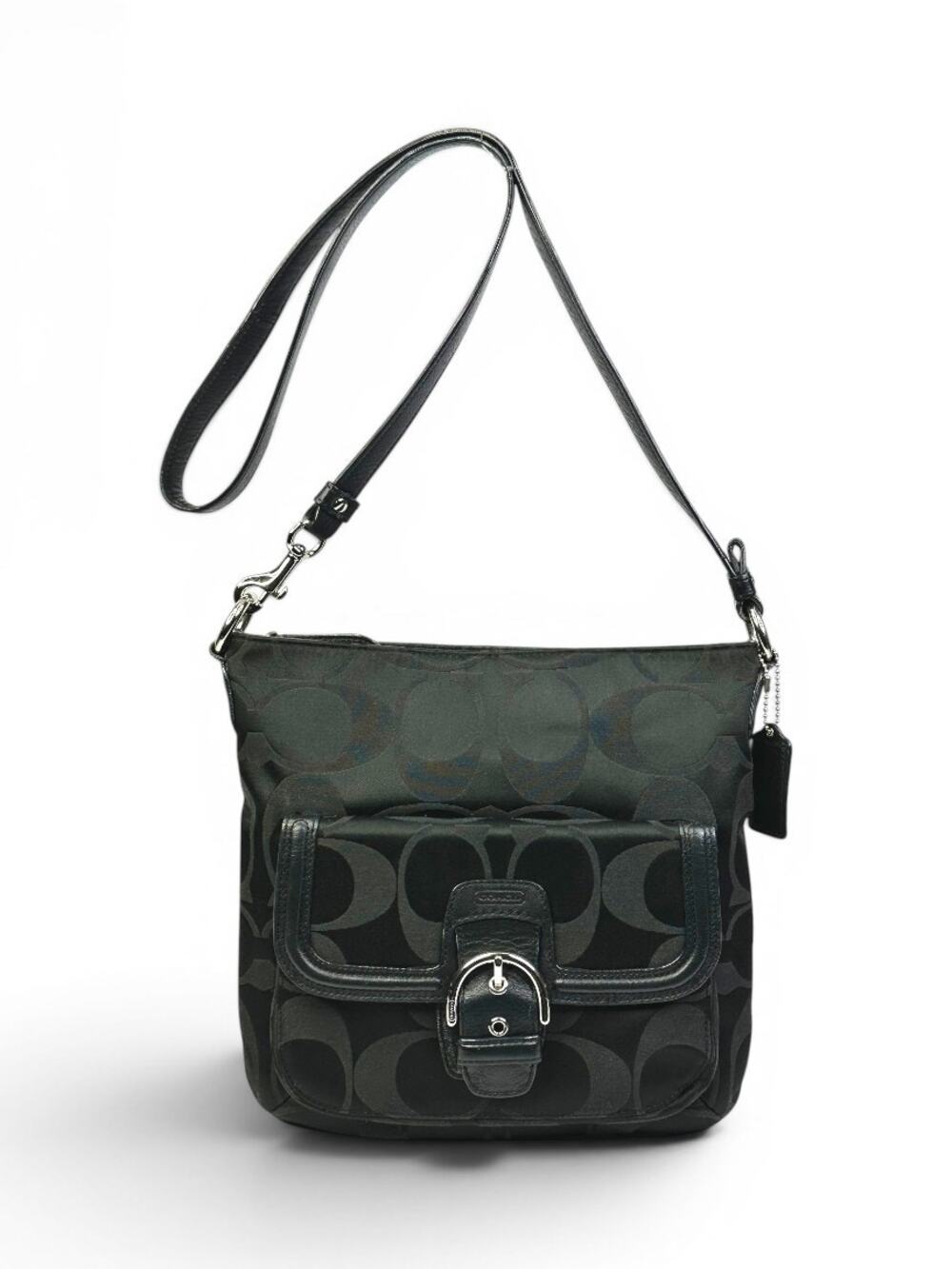 Coach Soho Black 2-Way Signature Jacquard Crossbody Shoulder Bag F25288